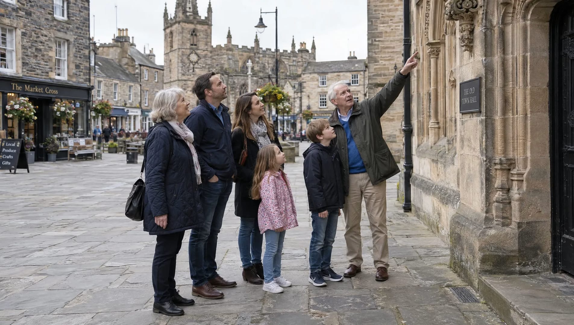 relatives-from-several-generations-explore-a-histo-1792809166568 Relatives from several generations explore a historic English town together during a private day tour.
